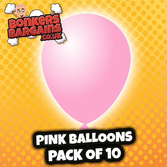 Papstar Pink Birthday Party Balloons 10 Piece Party Pack 25cm 19888 (Parcel Rate)