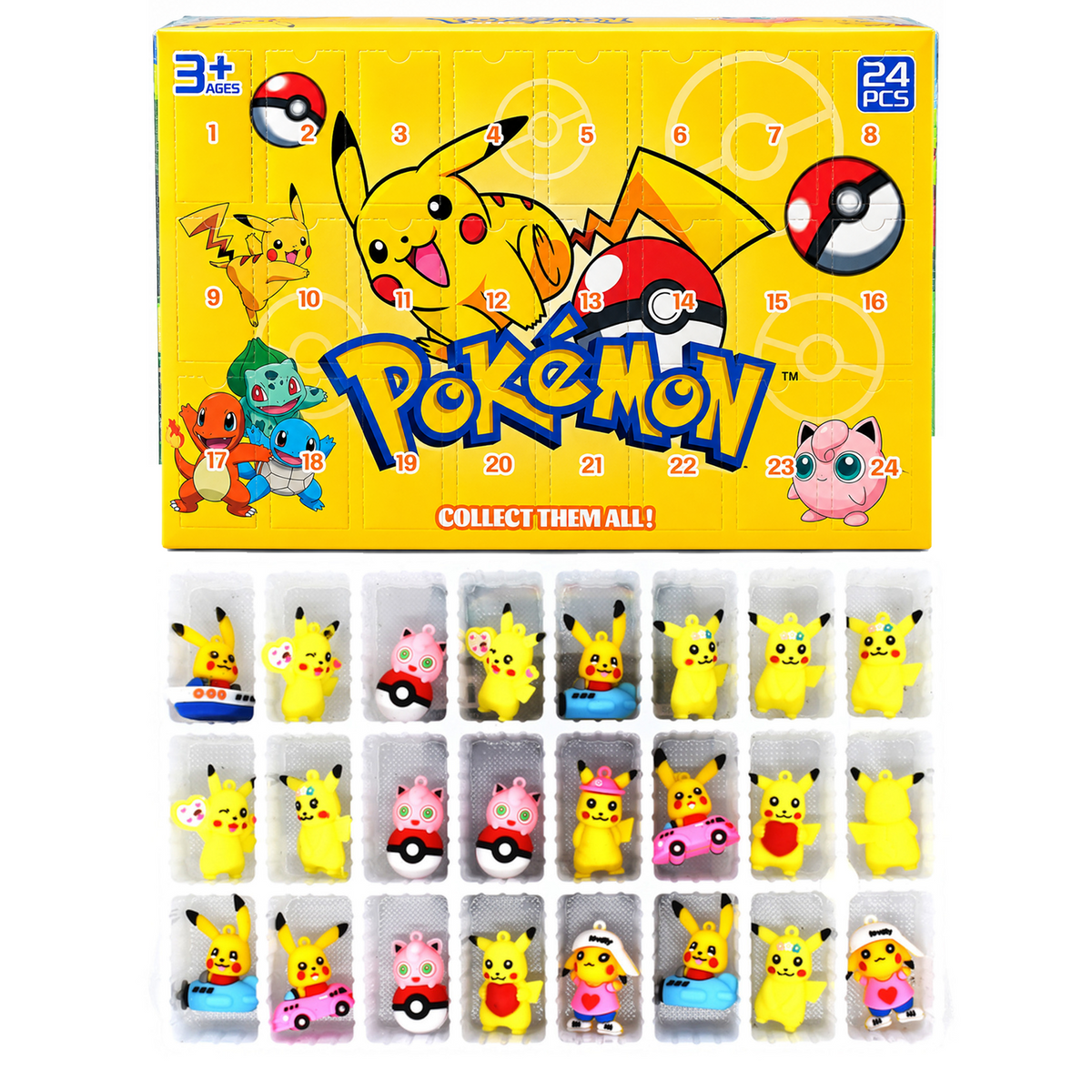 Pokemon Advent Calendar Reward Box includes 24 Toy 3D Character Figures