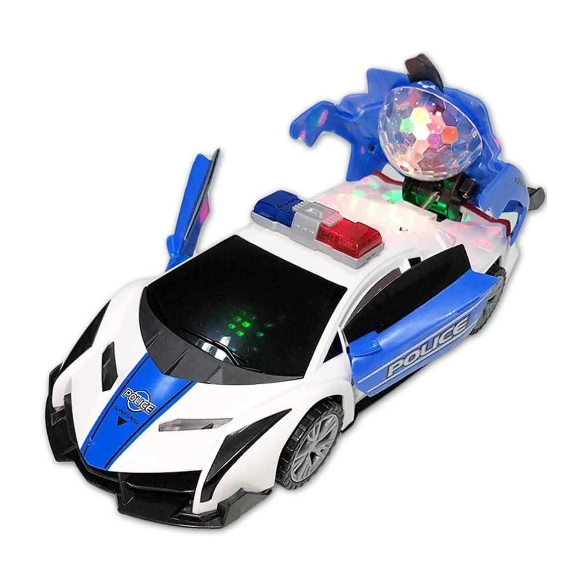 Police Car Flashing 360 Spinning Toy Car with Sound & Lights