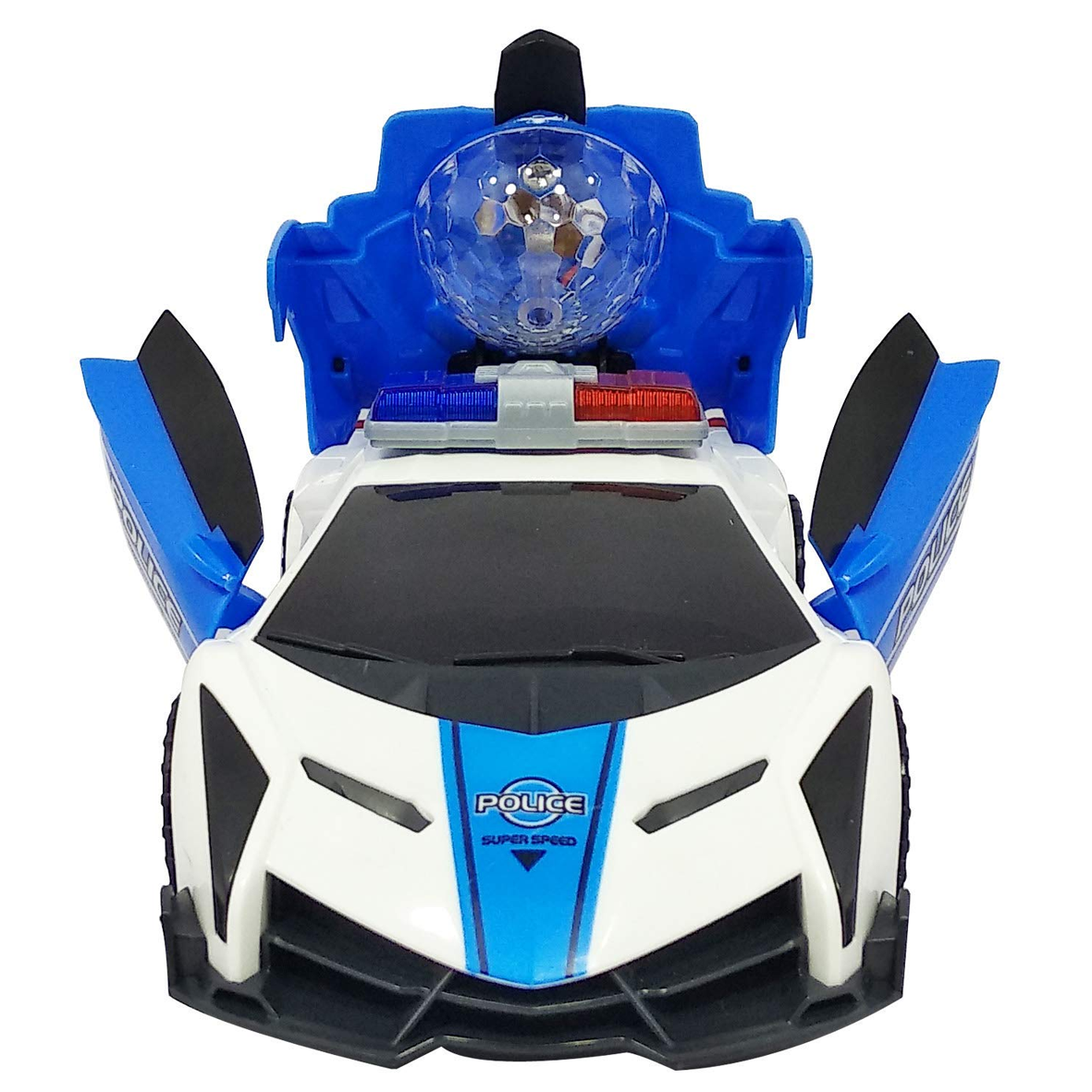 Police Car Flashing 360 Spinning Toy Car with Sound & Lights