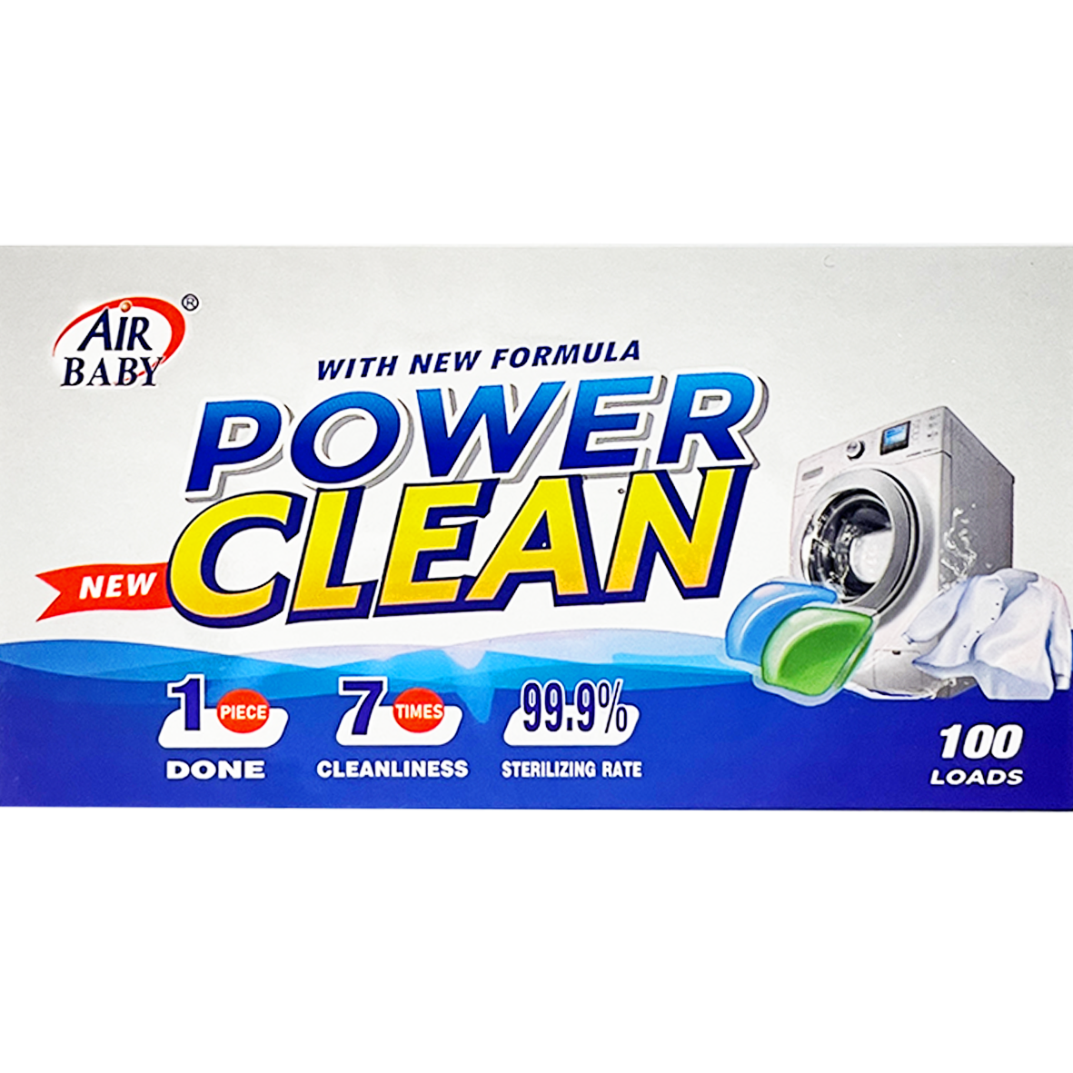 100 Laundry Detergent Pods - Power Clean New Formula