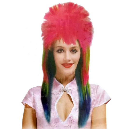 Pride Rainbow Retro 80's Style Colourful Wig