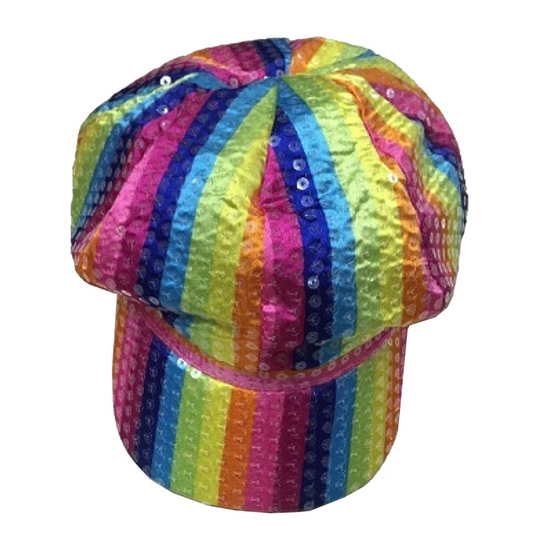 Pride Rainbow Baker Boy Cap Sequin Hat