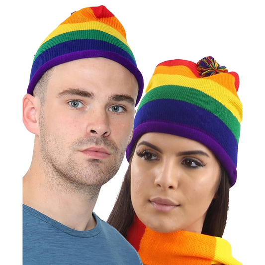 Pride Rainbow Knitted Hat