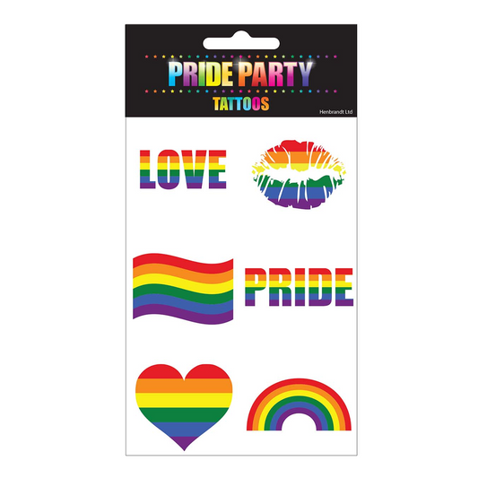 Pride Rainbow Tattoos Transfers 5x5cm (Pack of 12)