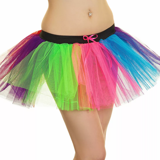 Rainbow Adult 3 Layer Tutu Skirt Pride Clown Halloween