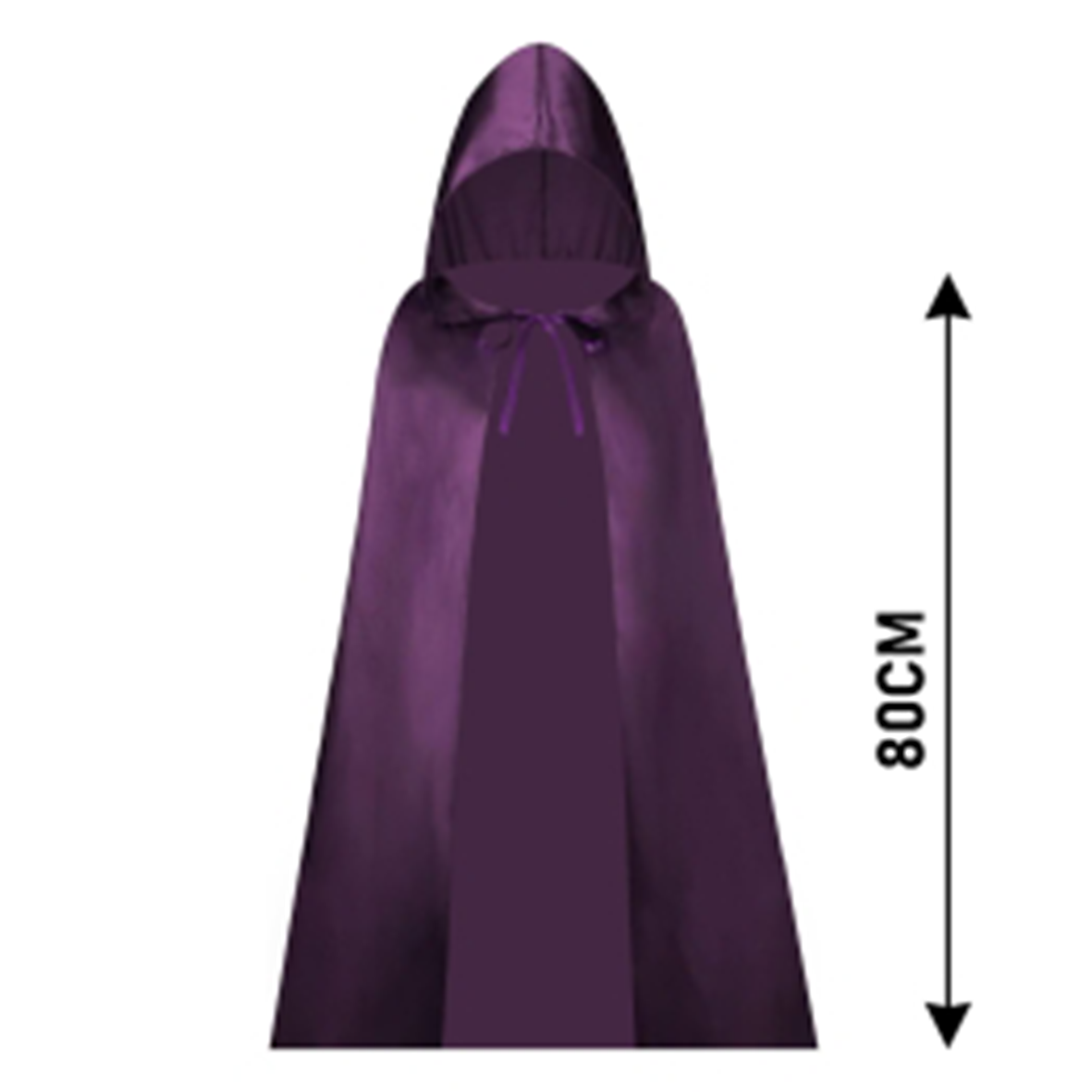 Kids Purple Satin Hooded Cape 80cm Halloween Fancy Dress