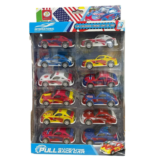 Super Pull Back Cars Pack of 12