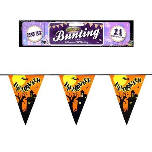 PVC Halloween Bunting 11 Pennants Length: 3.6m