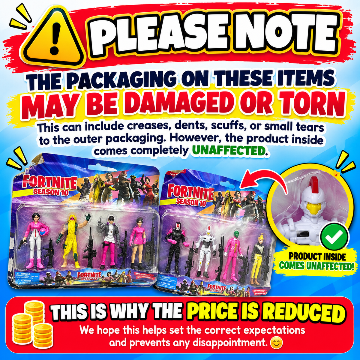 FORTNITE Collectible Action Figures Set - 2 Sets to Collect - Imperfect Packaging