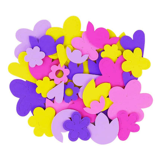 Pastel Hearts And Flowers Foam Sticker Shapes Pack