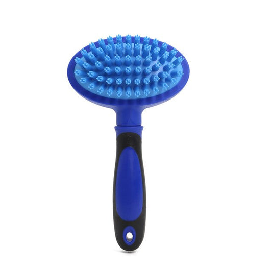 Pet Bath Massage Brush Blue Bristles Plastic 17 cm Assorted Colours 6726