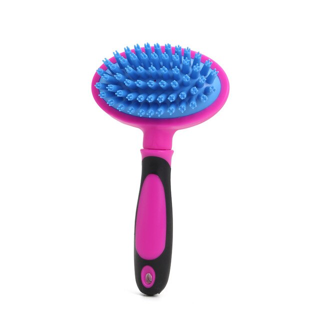 Pet Bath Massage Brush Blue Bristles Plastic 17 cm Assorted Colours 6726