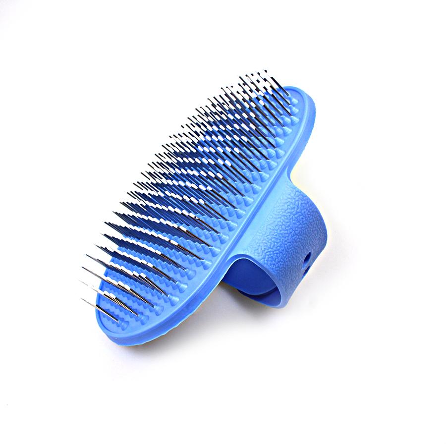 Silicone Dog Brush Metal Bristles With Hand Wrap Assorted Colours 4985