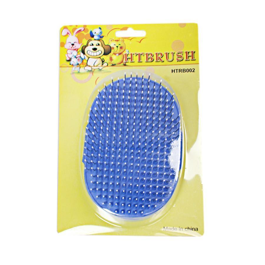 Silicone Dog Brush Metal Bristles With Hand Wrap Assorted Colours 4985