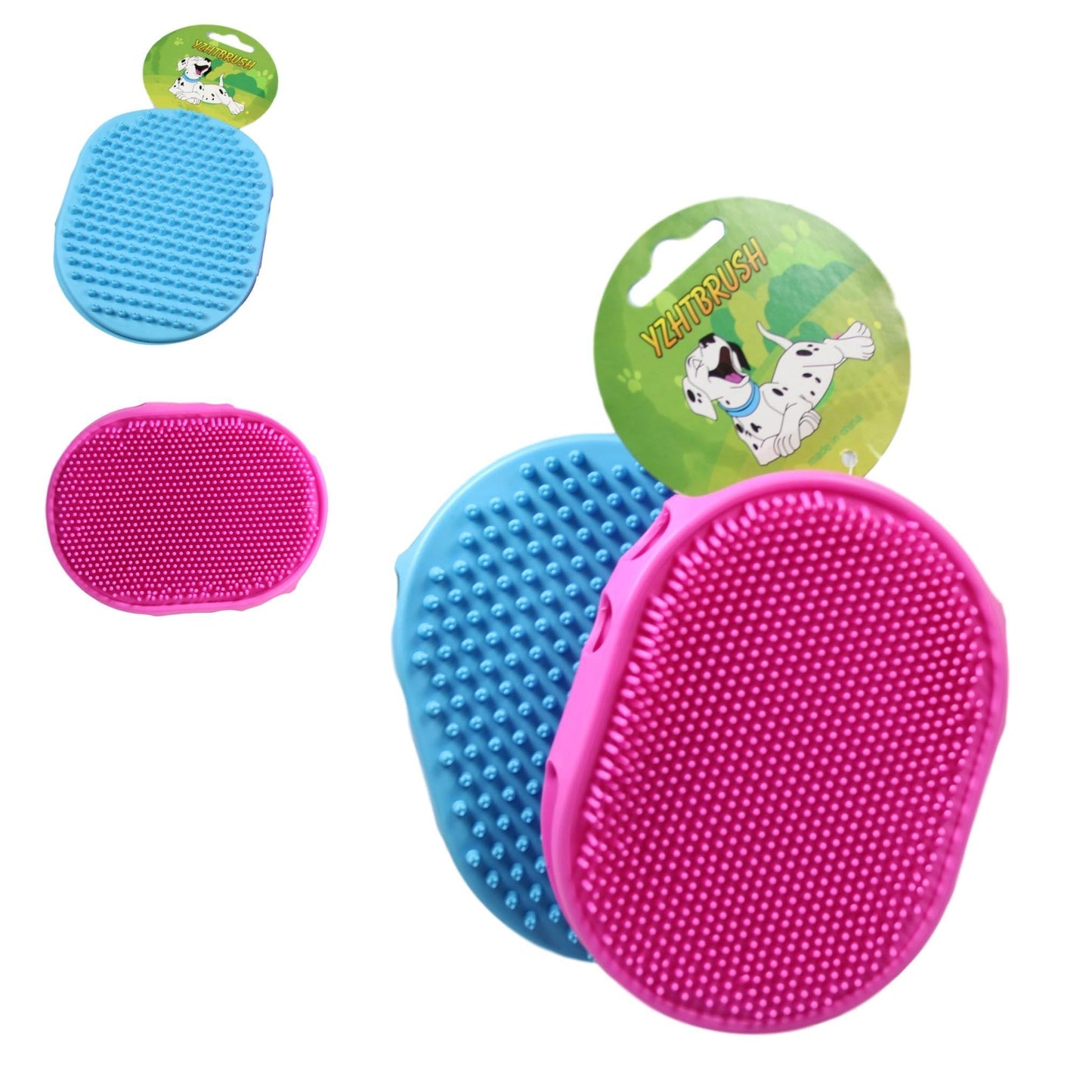 Silicone Pet Dog Double Sided Grooming Pad Brush 15 cm Assorted Colours 5035