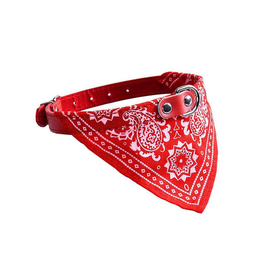 Pet Dog Collar with Triangle Bandana Scarf Large Assorted Colours 0036