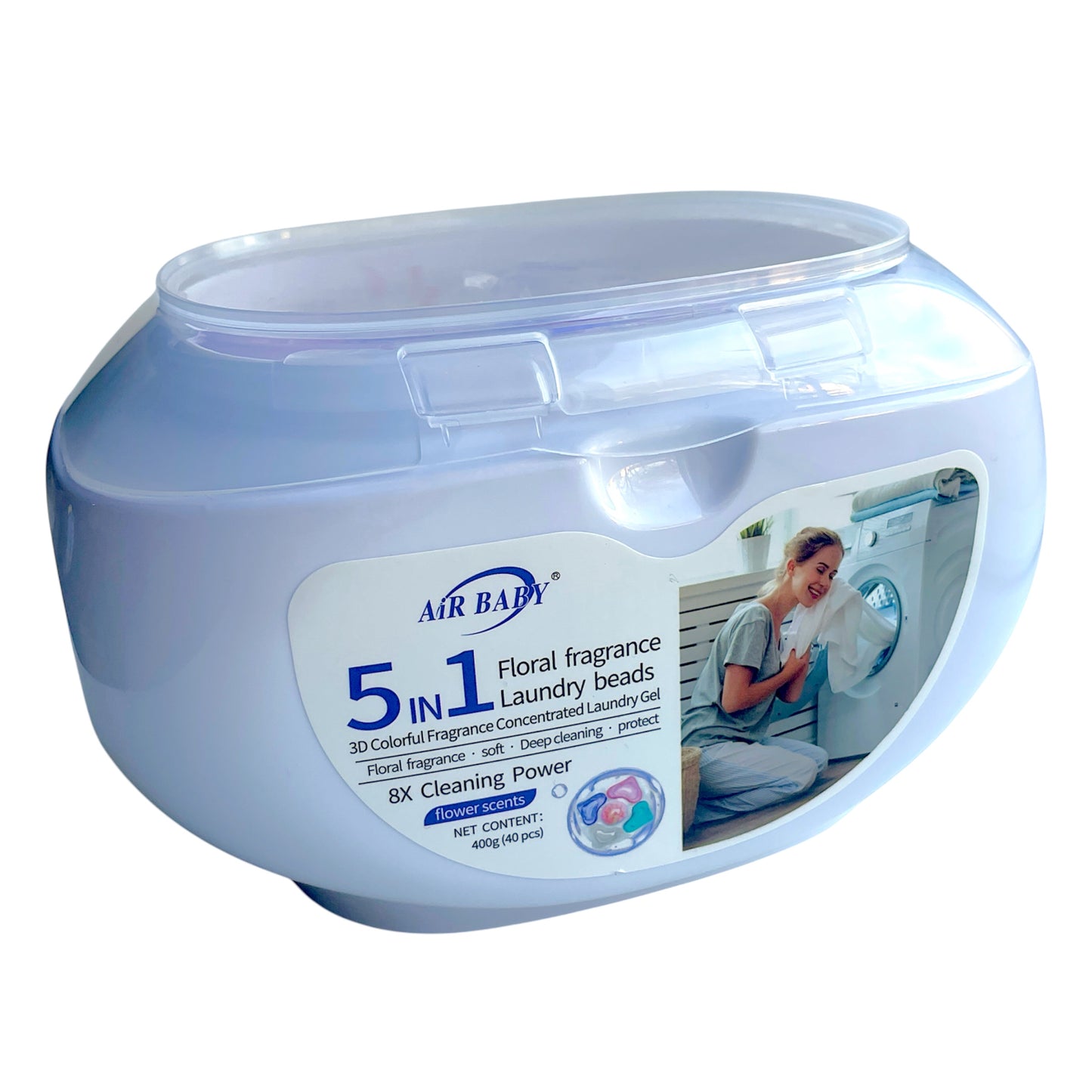 5 in 1 Laundry Detergent Gel Pods - 8x Cleaning Power - 40 Pack