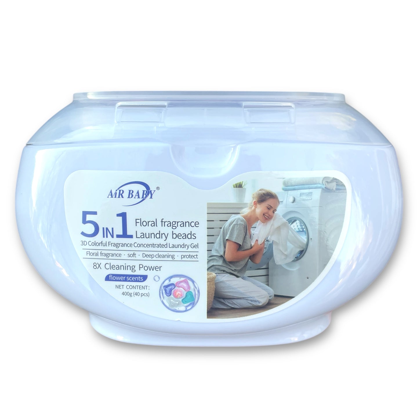 5 in 1 Laundry Detergent Gel Pods - 8x Cleaning Power - 40 Pack