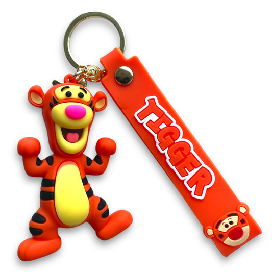 Tigger Style 3D Silicone Keychain Keyring Pendant