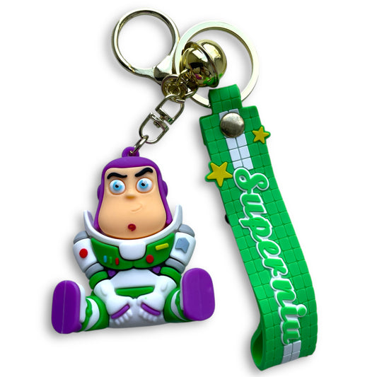 Toy Story Style Buzz Lightyear 3D Silicone Keychain Keyring Pendant