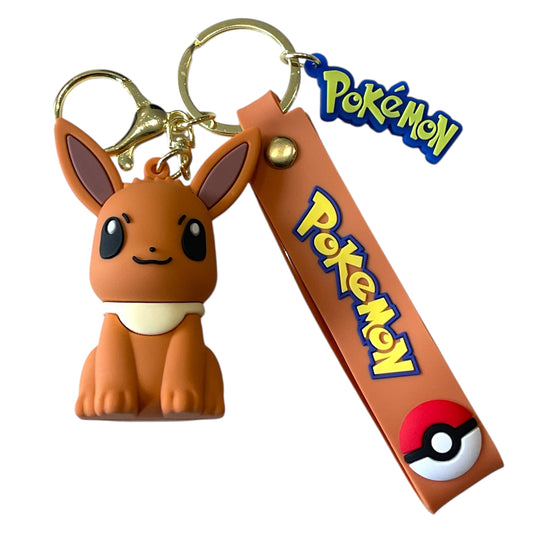 Pokemon Style Eevee 3D Silicone Keychain Keyring Pendant