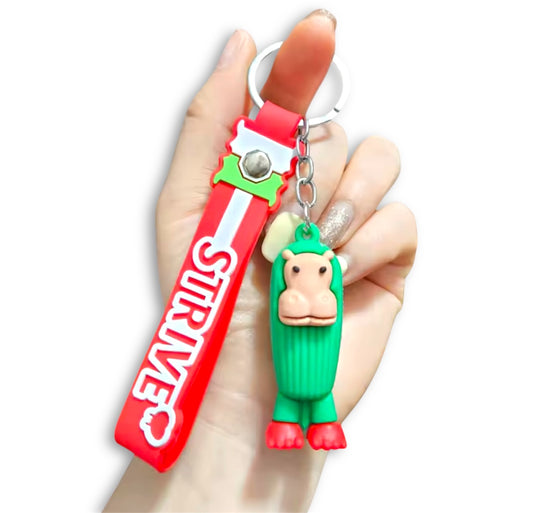 Italian BrainRot 3D Silicone Keychain Keyring Pendant - Il Cacto Hipopotamo
