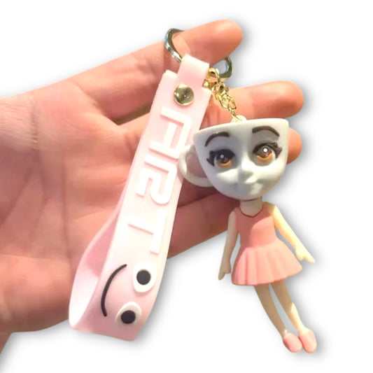 Italian BrainRot 3D Silicone Keychain Keyring Pendant - Ballerina Cappucina