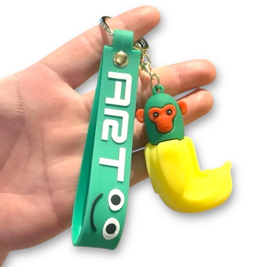 Italian BrainRot 3D Silicone Keychain Keyring Pendant - Chimpanzini Bananini
