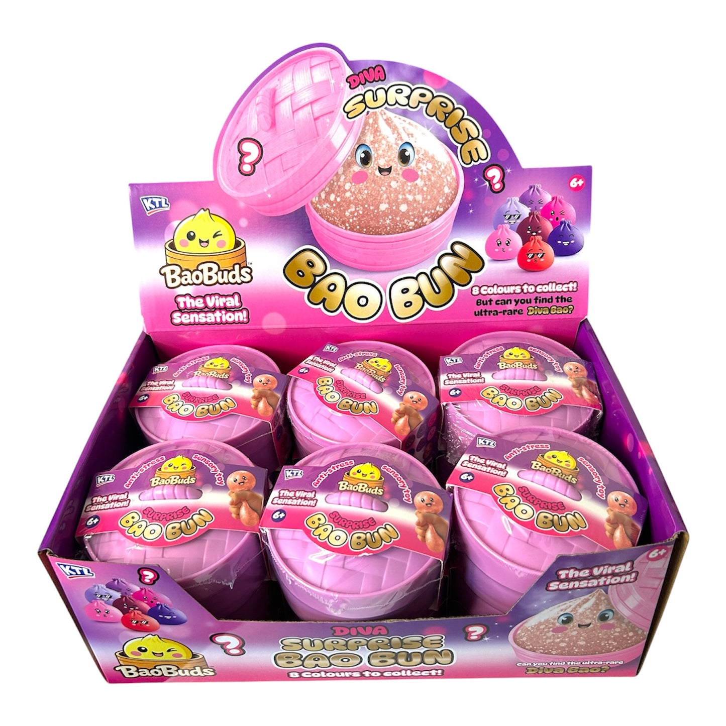 LIMITED EDITION PINK Diva Surprise Squishy Dumpling Bao Bun - UK Certified