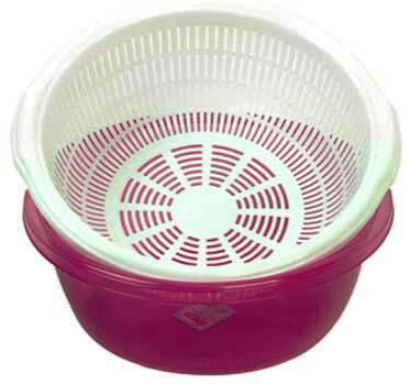 Plastic Strainer with Bowl 4.5L Assorted Colours D10211