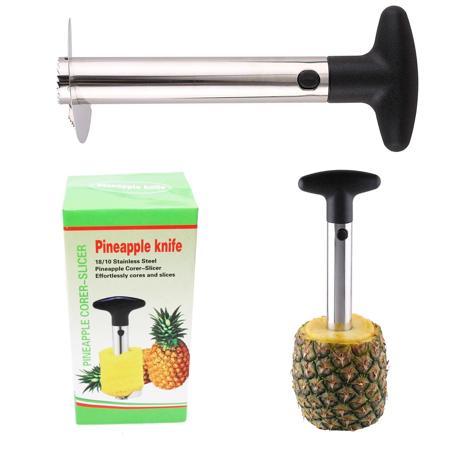 Pineapple Corer Kitchen Tool Fruit Slicer Peeler Cutter Parer Knife Stainless 23 x 8cm x 3cm 1503
