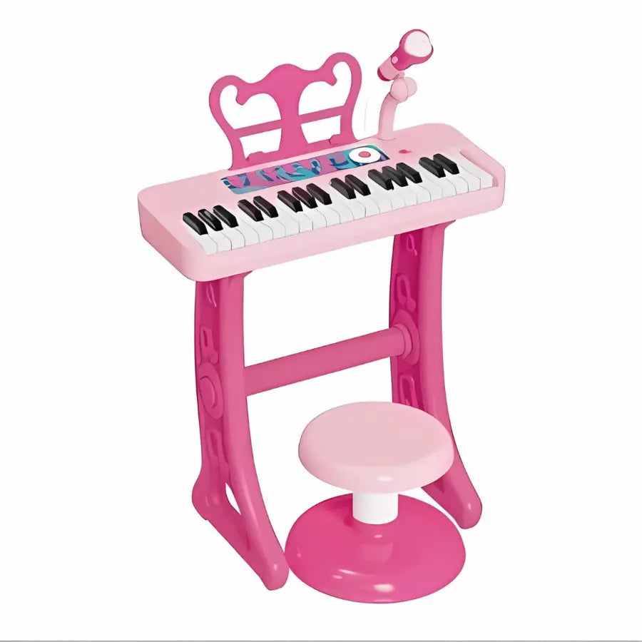 Toy Piano with Microphone for Kids Musical Fun - Pink or Black