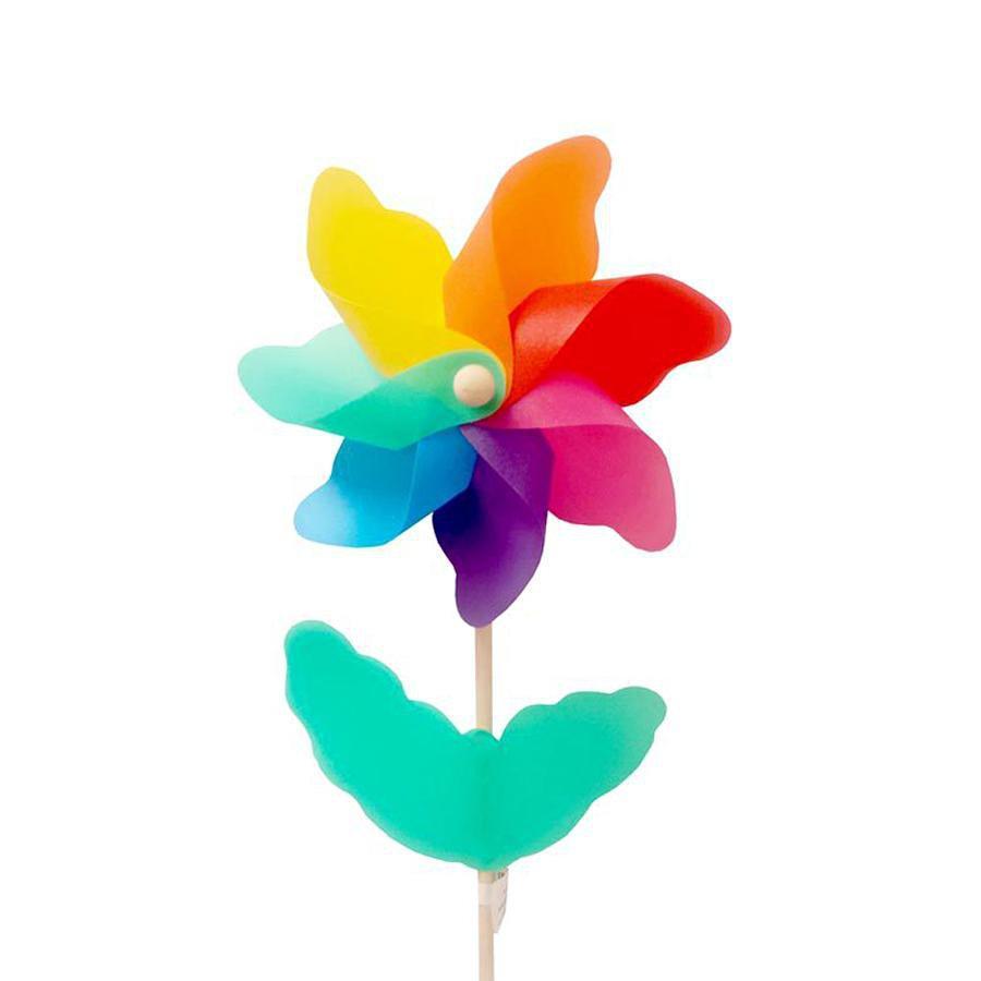 Small Pinwheel Windmill on Wooden Stick Garden Decoration 28cm 5085