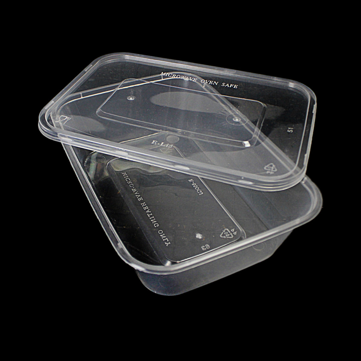 Plastic Food Takeaway Containers Oven And Microwave Safe 500Ml 6 Pack
