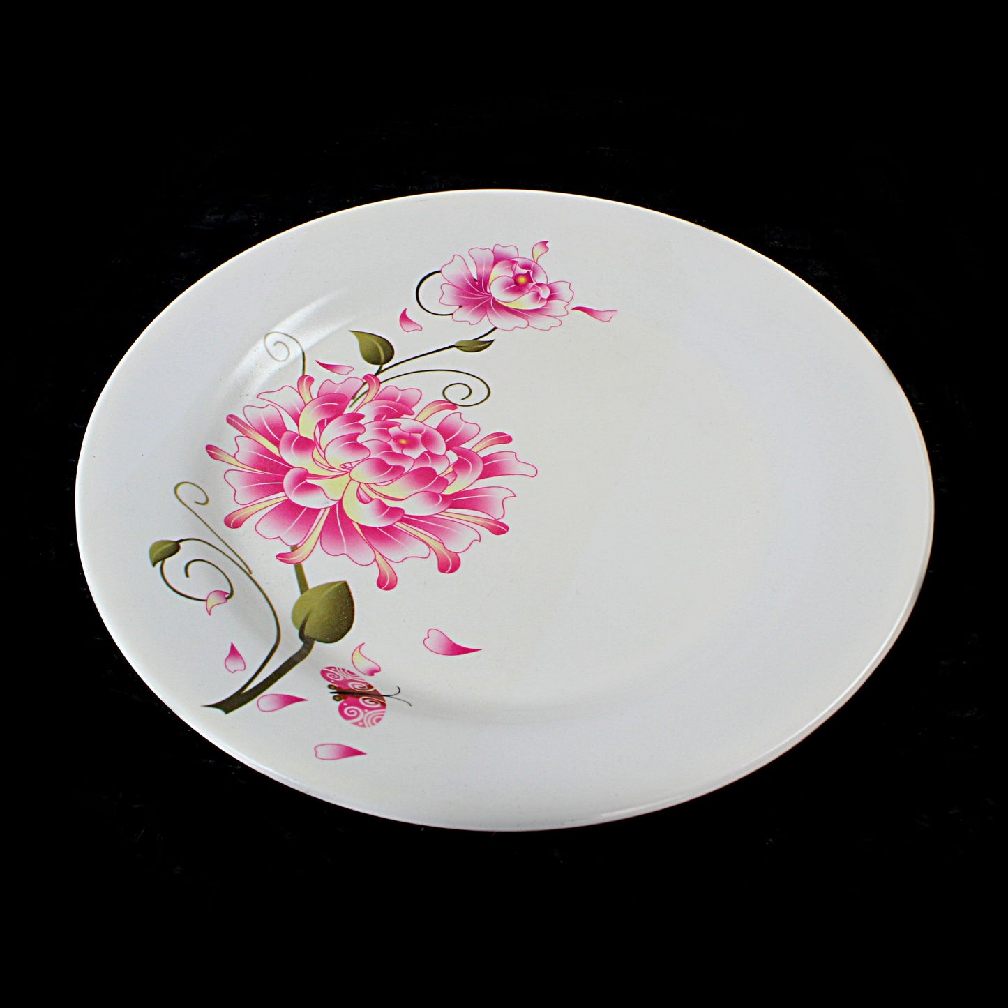 Plastic Plate with Printed Floral Design 20 cm Assorted Designs 2780