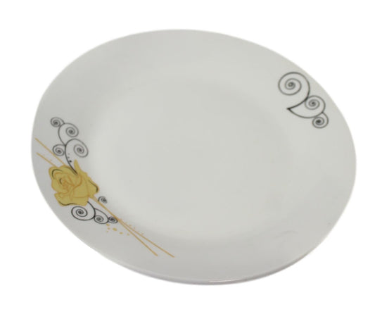 Floral Pattern Ceramic Serving Dining Plate Kitchen Plate White 19cm 2723