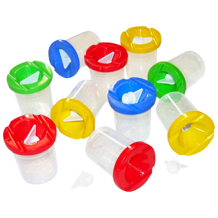 Deluxe Non Spill Paint Pots + Stoppers x 10 ( Mega Value Offer )