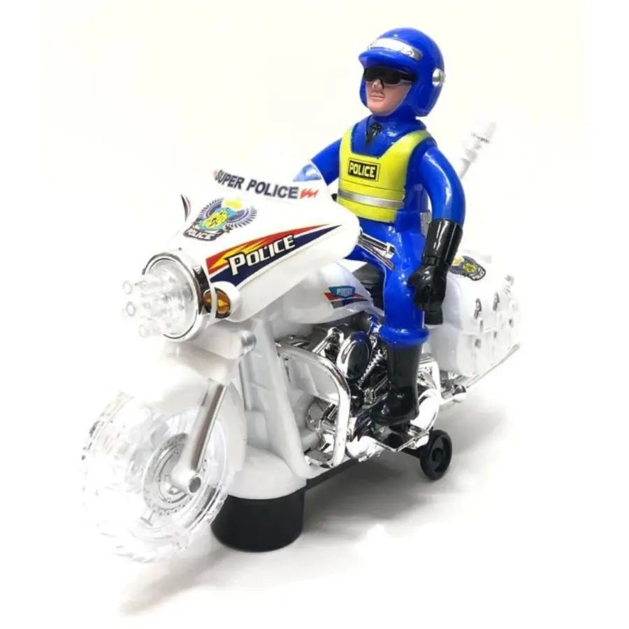 Police Motorbike Toy Spinning with Lights & Music!