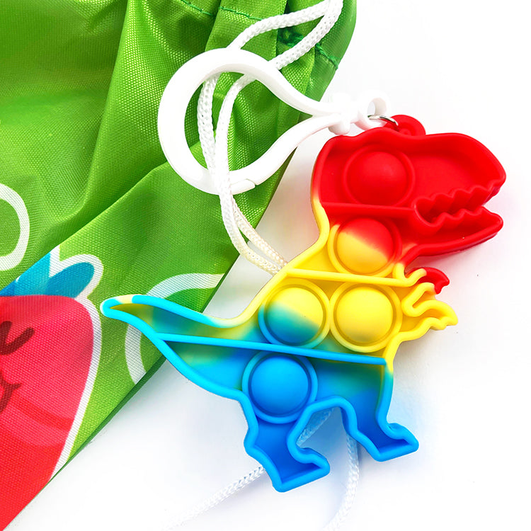 Dinosaur Poppit Jumbo Keyring/Bag Charms x 24 ( BULK BUY )