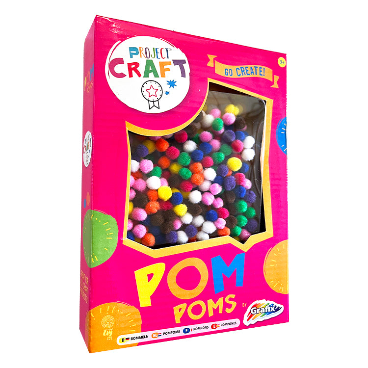 Mini Coloured Pom Poms Bumper Box