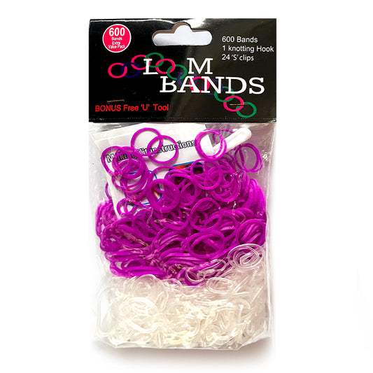 Purple Two Tone 600 Pack Loom Band Kit