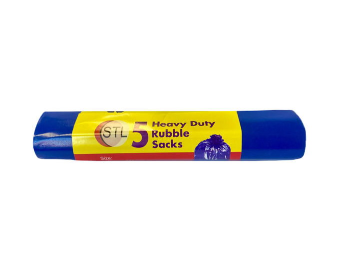 Blue Rubble Sacks Bin Bags 510 X 760Mm Roll Of 5