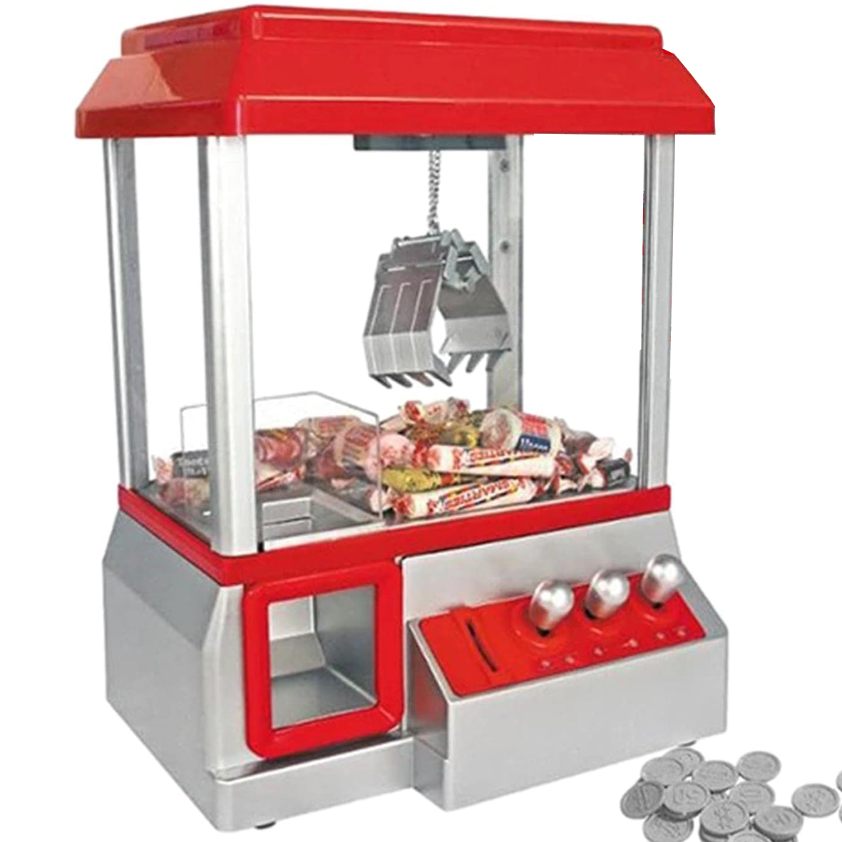 Mini Candy Grabber Claw Machine Red Vending Arcade Game