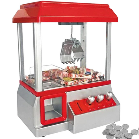 Mini Candy Grabber Claw Machine Red Vending Arcade Game