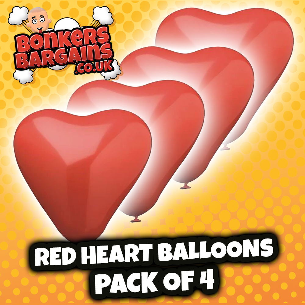 Papstar Red Heart Birthday Party Balloons 4 Piece Party Pack 18715 (Large Letter Rate)