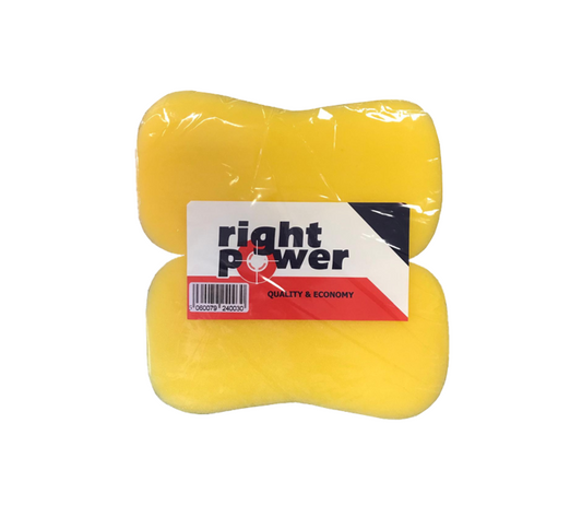 Right Power Jumbo Yellow Car Wash Sponge 20.5 x 10.5 x 3.8 cm Pack of 2 RP4003
