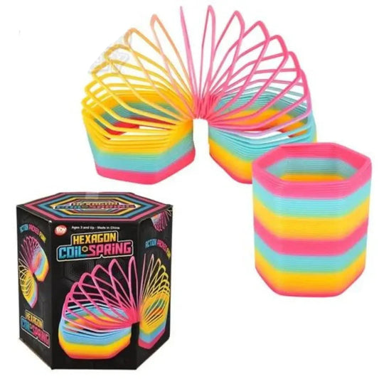 Jumbo Hexagon Rainbow Spring Toy