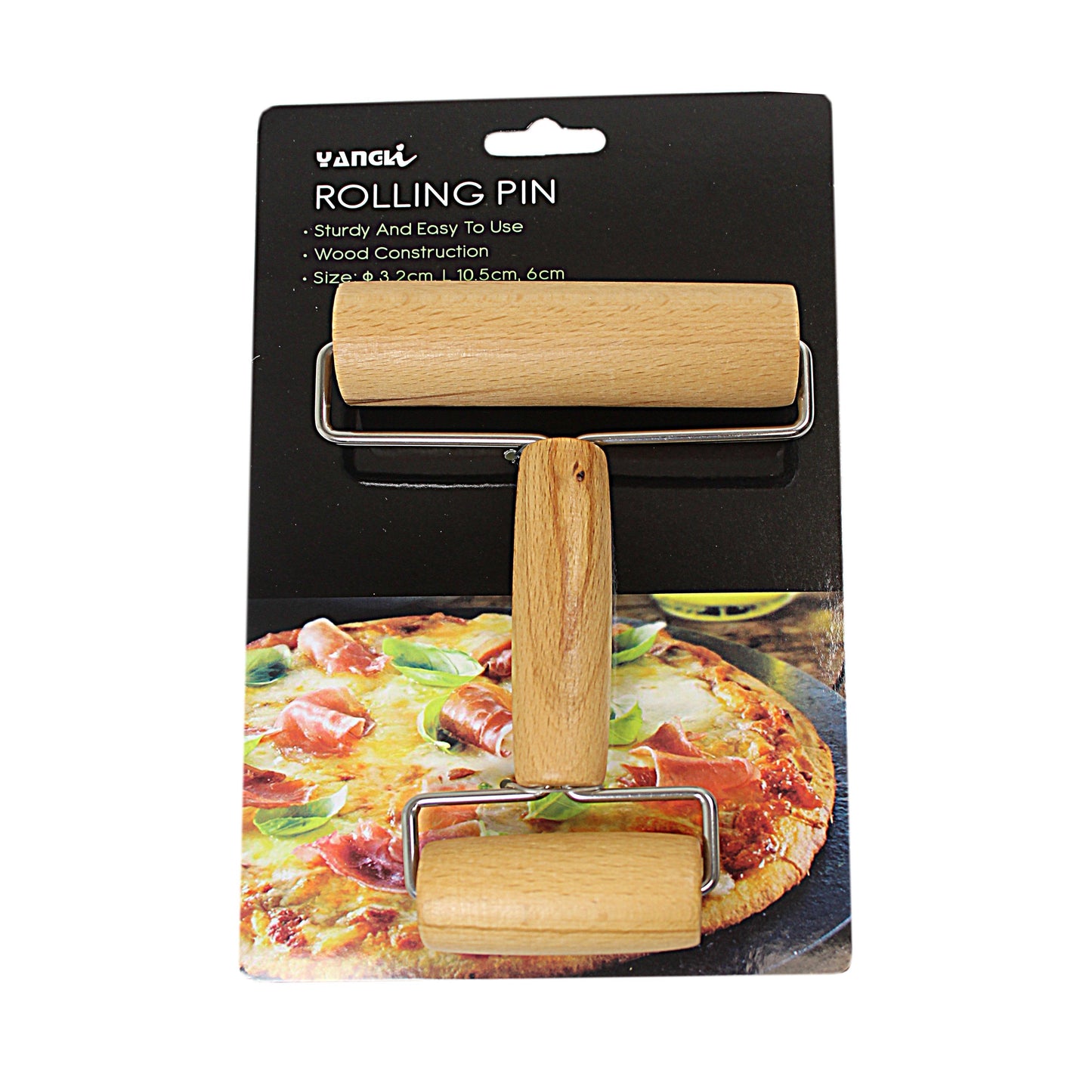 Double Sided Wooden Dough Rolling Pin 10.5 x 6 cm 4666 A