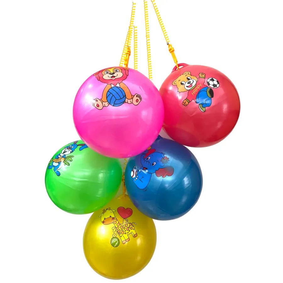 Inflatable Ball with Keyring Spring Rope